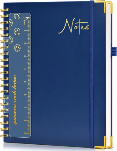 Miniatura 10 de Cuaderno en espiral de tapa dura de 8.5 x 11 pulgadas, cuadernos A4 grandes y bonitos para mujeres y hombres, cuaderno rayado a rayas
