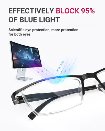 Miniatura 2 de TERAISE Gafas de Lectura Anti-luz Azul de Moda para Hombres y Mujeres Lector de Computadora Negro