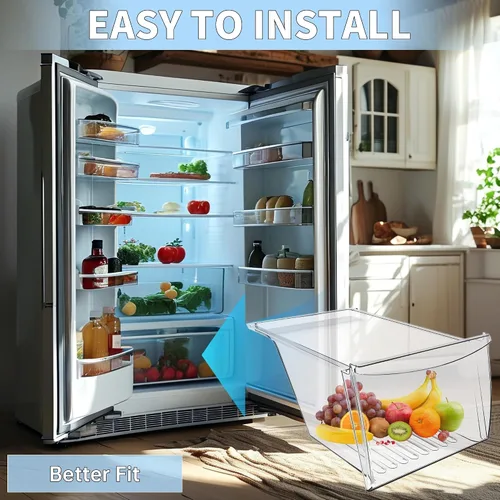 Miniatura 5 de HECASA 240337103 240337102 Reemplazo de bandeja para cajón para verduras de refrigerador para 240337105 240337107 240337108 240337109 Reemplazo