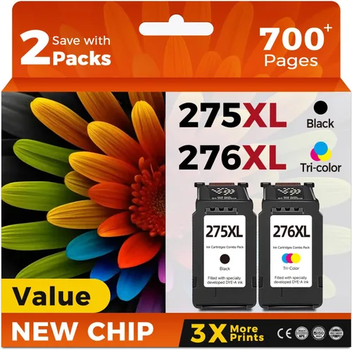 Skyink 275xl 276xl - Cartucho de tinta compatible con Canon Ink 275 276 XL PGI275 CLI276 PG-275 CL-276 XL para impresora Pixma TS3500 TS3522 TS3520