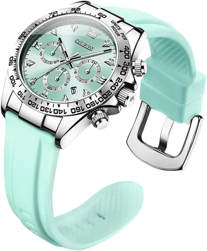 Miniatura 9 de OLEVS Relojes de diamante de lujo pequeños para mujer - Pulsera de acero inoxidable, impermeables, analógicos, luminosos, con fecha, relojes