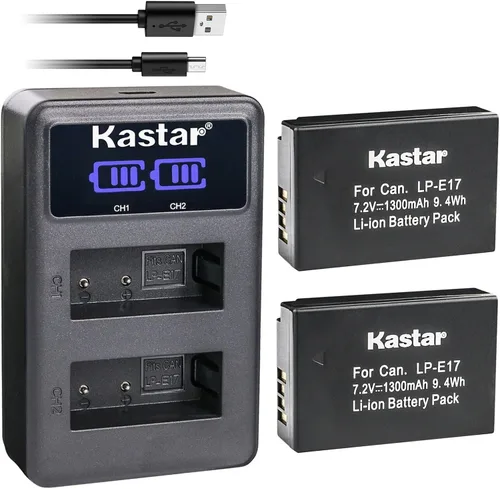 Miniatura 5 de Kastar LP-E17 LED2 Cargador de batería USB compatible con Canon LP-E17 LPE17, LP-E17H LPE17H, LP-E17HF LPE17HF, batería 9967B02, Canon BG-E18