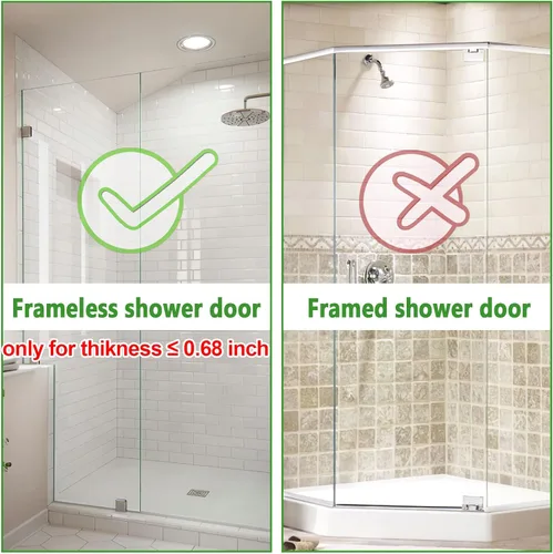 Miniatura 2 de Cerbonny Ganchos para puerta de ducha, paquete de 2 ganchos dobles para toallas de baño, puerta de ducha de vidrio sin marco, colgador de baño