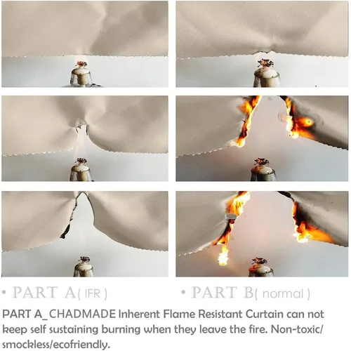 Miniatura 2 de ChadMade Cortina de interior resistente al fuego por encargo (1 panel), colección Regal
