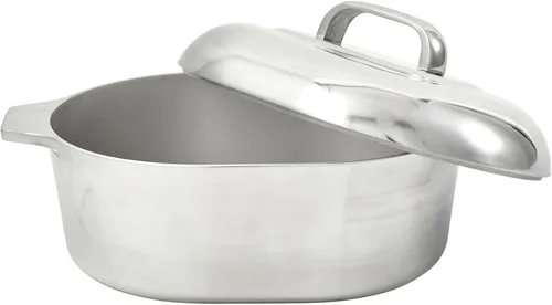 IMUSA Asador Ovalado de 33 cm de Alúminio Fundido Cajun con Tapa, Sartén Duradera para Hornear y Asar para Pollo, Carnes y Cocina Tradicional