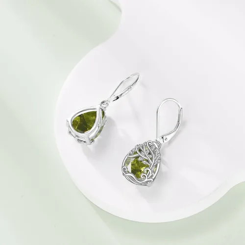 Miniatura 129 de Aretes colgantes con forma de lágrima de filigrana de piedra lunar de plata de ley 925 con cierre de palanca para mujer, regalos de joyería