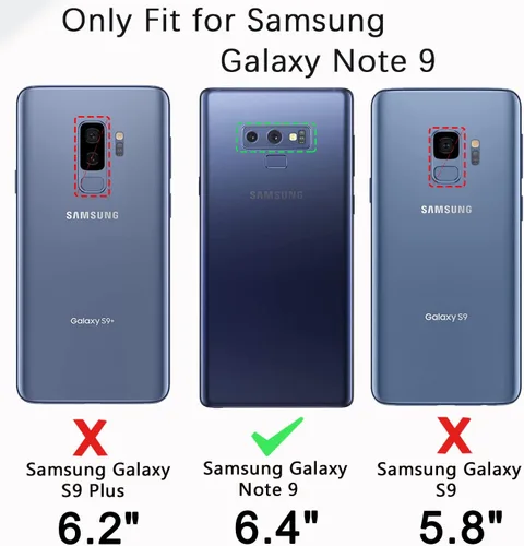 Miniatura 2 de Funda para Samsung Galaxy Note 9, a prueba de caídas, a prueba de golpes, resistente, funda protectora para Samsung Note 9, 6.4 pulgadas (negro)