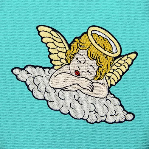 Miniatura 4 de ZEGINs Parche bordado de ángel dormido, insignia para planchar y coser