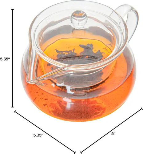 Miniatura 17 de Restaurantware Forma - Tetera de vidrio de 17 onzas, 1 tetera de vidrio de doble pared, no se astilla, reutilizable, de vidrio transparente, doble