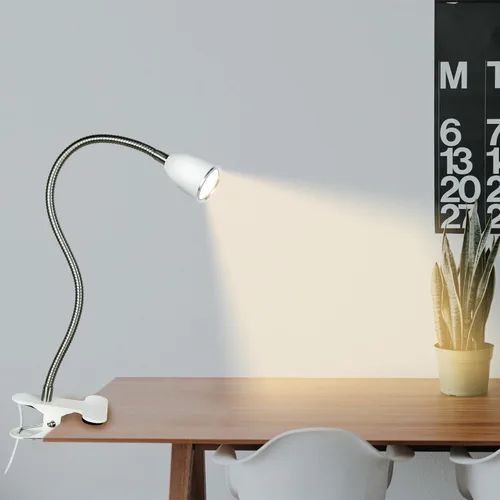Miniatura 7 de Lámpara de escritorio Lámparas de mesa para el cuidado de los ojos, rotación de 360°, cuello de ganso con clip, luz de lectura, luz de libro