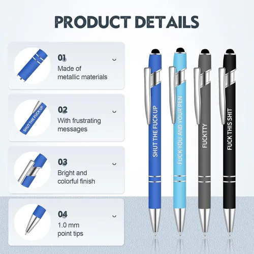Miniatura 5 de Teling - Bolígrafos divertidos y sarcásticos para oficina con citas motivacionales y mensajes negativos, pasivos y positivos, para regalar a colegas