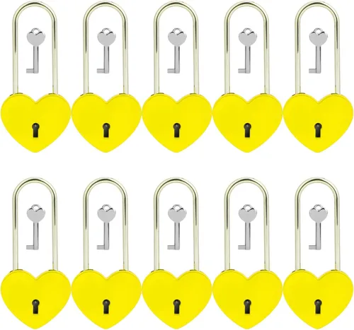 Miniatura 22 de Love Lock - Candado de corazón con llave para enamorados, boda, día de San Valentín, aniversario, viajes (con llave)