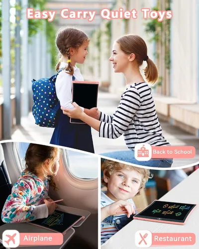 Miniatura 5 de KOKODI Juguetes para niñas y niños de 3, 4, 5, 6 años, tableta de escritura LCD reutilizable de 10 pulgadas, colorida, para garabatos, almohadilla