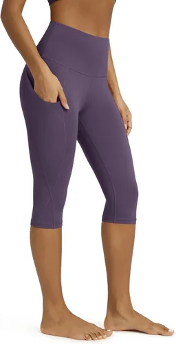 Miniatura 45 de ODODOS - Leggings capri de cintura alta para mujer con bolsillos, control de abdomen, no se transparentan, para entrenamiento atlético, running