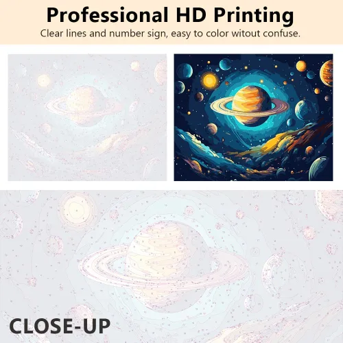 Miniatura 3 de Pintura por números para adultos Universo por números, ilustraciones de estrellas cósmicas por números para adultos principiantes, kits de pintura