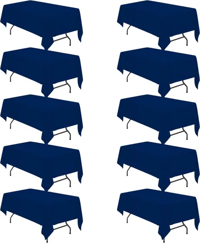 Miniatura 228 de BRILLMAX 6 Pack de Manteles Azul Marino para Mesas Rectangulares de 8 Pies 90 x 156 Pulgadas - 8 pies Mantel Rectangular a Granel de Lino