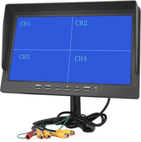 Miniatura 11 de Hikity Monitor de cámara de respaldo de vehículo de 7 pulgadas, pantalla LCD HD dividida cuádruple, monitor de automóvil para SUV, furgoneta, RV