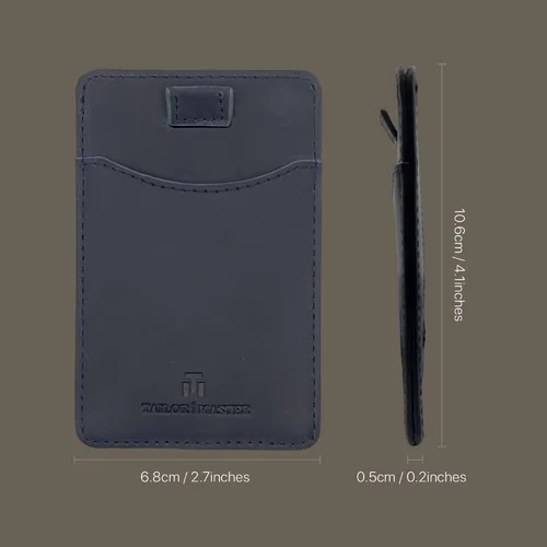 Miniatura 4 de Tailor Master Tarjetero para Tesla Model 3 X Y Slim Minimalista Tarjetero Bloqueo RFID, Azul marino