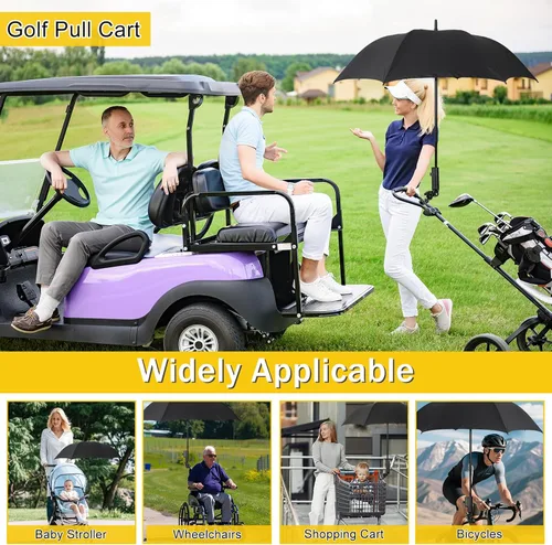 Miniatura 6 de Soporte de paraguas de carrito de golf resistente, base de aluminio ajustable de 180° para cochecito, bicicleta, silla de ruedas, bicicleta, silla