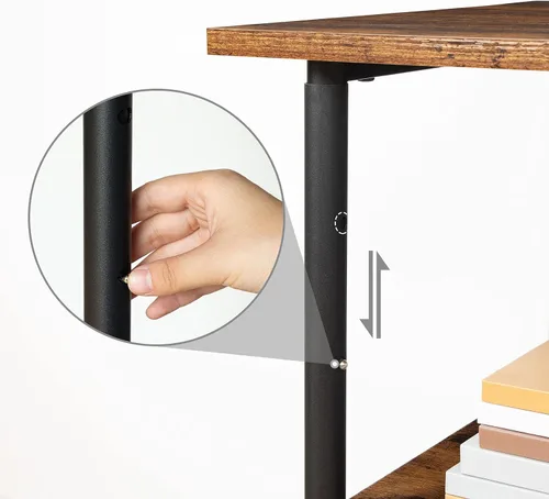 Miniatura 3 de HOOBRO Soporte para impresora, carrito industrial de 3 niveles para impresora debajo del escritorio con estante, estante de almacenamiento móvil