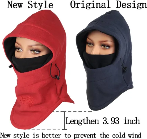 Miniatura 17 de Pasamontañas de forro polar cálido para bicicleta de esquí, máscara de cara completa, calentador de cuello, gorra deportiva de invierno
