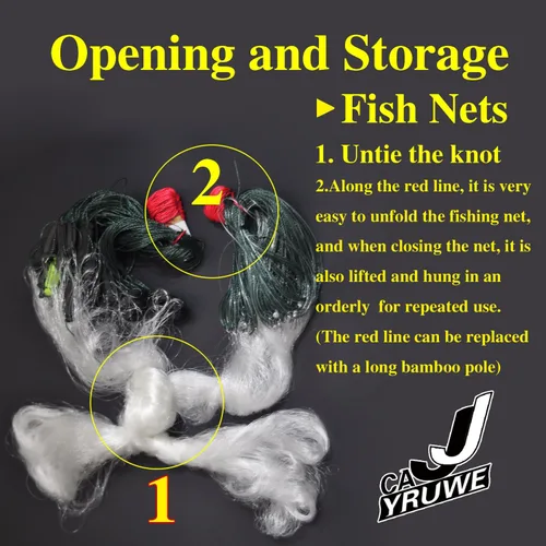 Miniatura 4 de Folding Fish Sticky Net Three Layer Mesh Nylon Floating Fishing Net Automatically Trap Catch Stick More Fish Easily Portable Folded Reuse Durable