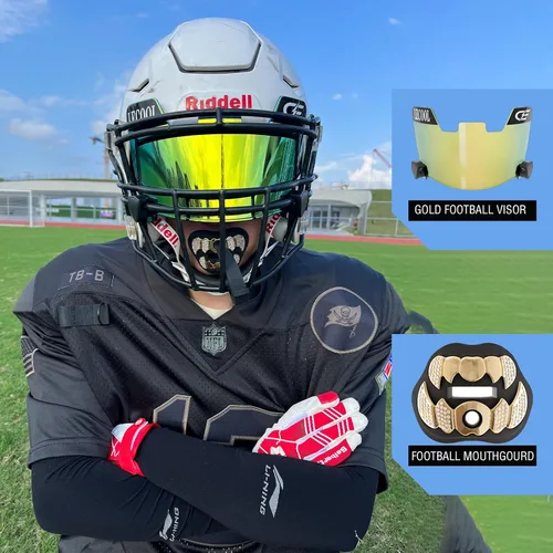 Miniatura 4 de LeCool Protector bucal de fútbol con correa conectada, 3D Beast Chrome, protector bucal para adultos y jóvenes, pieza para deportes para máximo
