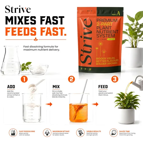 Miniatura 6 de Strive Fertilizer Part A Package – Nutrientes hidropónicos generales Veg + Bloom – Alimento vegetal de primera calidad para interiores, exteriores