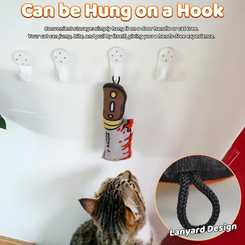 Miniatura 7 de Juguetes para Gatos [8000mg de Hierba Gatera Premium] Estilo Colorido de Dibujos Animados Terror Divertido Cuchillo Hierba Gatera Juguetes