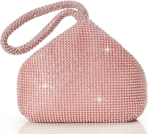 Miniatura 12 de BABEYOND - Bolso de mano con diamantes de imitación para mujer, con diseño brillante de triángulo, para fiesta de los años 1920, graduación, boda