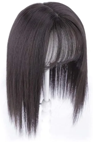 Miniatura 7 de Extensiones de cabello con clip con flequillo, invisible, natural, corona, extensiones para el cabello para mujeres, con cabello gris o delgado, 10