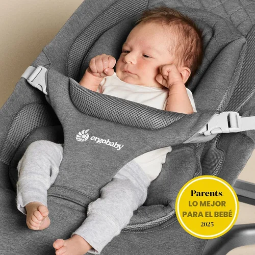 Miniatura 2 de Ergobaby Evolve Hamaca 3 en 1, Asiento Hamaca para Bebé Ajustable de Múltiples Posiciones, Se Adapta de Recién Nacido a Niño Pequeño, Carbón