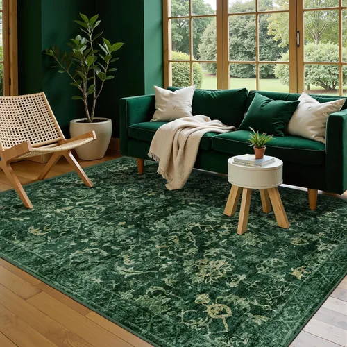 Miniatura 18 de Alfombra de área pequeña de 2 x 3 pulgadas, color beige, para entrada, baño, cocina, antideslizante, de pelo bajo, lavable, moderna alfombra bohemia