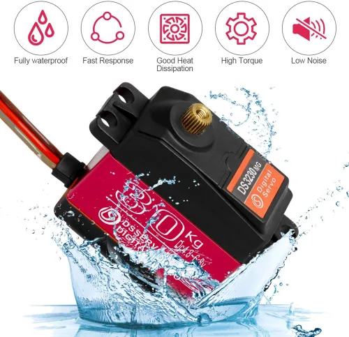 Miniatura 5 de 66.1 lbs Digital servo alto torque completo metal engranaje impermeable, adecuado para coche de control remoto modelo RC con un ángulo de control