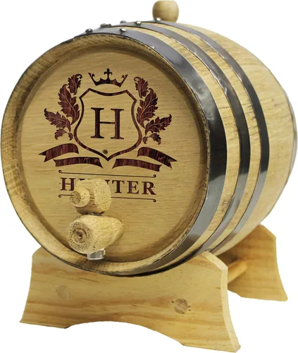 The Wedding Party Store Whisky de roble grabado, bourbon o barril de vino, personalizado con diseños WPS (barril de 1 litro)