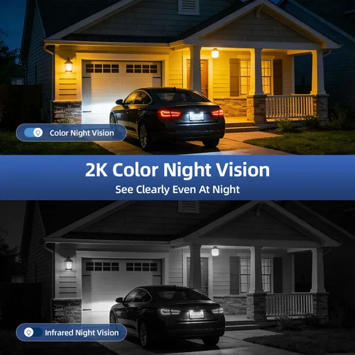Miniatura 4 de Cámaras de seguridad inalámbricas para exteriores, 355°, rotación panorámica, 2K, cámaras de visión nocturna a color, para seguridad en el hogar