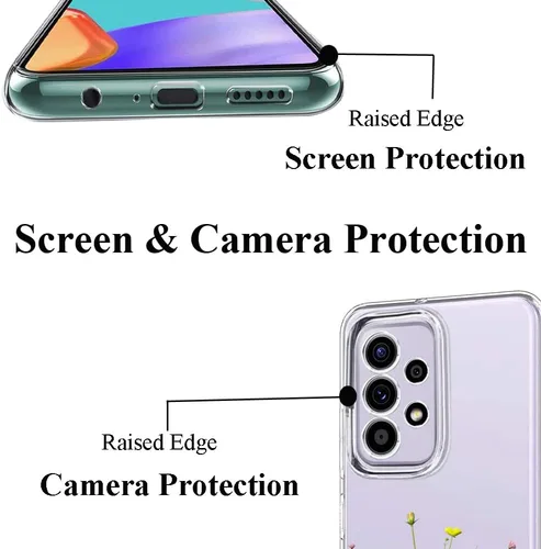 Miniatura 2 de Unov Funda diseñada para Galaxy A52 / A52s, funda transparente para teléfono con [patrón antideslizante en relieve], protección delgada a prueba