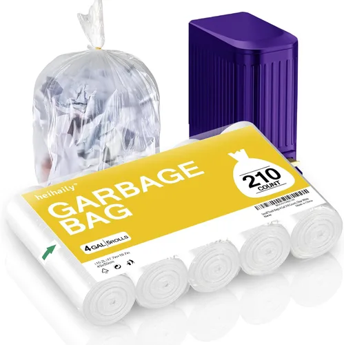 Miniatura 22 de Bolsas de basura pequeñas de 4 galones, bolsas de basura para baño, cocina, oficina, forros transparentes para cestas de basura para arena de gatos