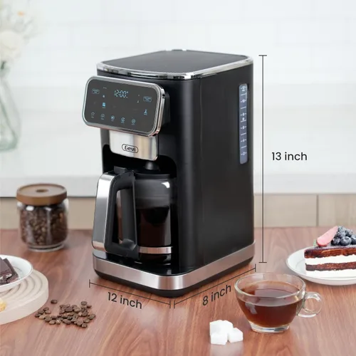 Miniatura 6 de Gevi 12-Cup Programmable Coffee Maker with Touchscreen, Strong Brew & Iced Coffee Options, Auto Shut-Off, 4-Hour Keep Warm, Glass Carafe, Anti-Drip