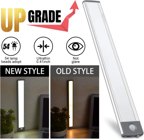 Miniatura 7 de Luz LED con sensor de movimiento, iluminación debajo del mostrador, luces nocturnas de cocina recargables por USB, luz alimentada por batería, luz