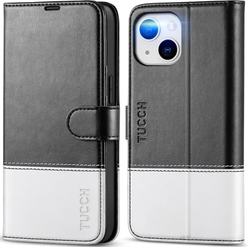 Miniatura 22 de TUCCH Funda Tipo Billetera para iPhone 13 (6.1") 2021, con Bloqueo RFID, con Soporte para 3 Tarjetas, de Piel Sintética, Tipo Folio