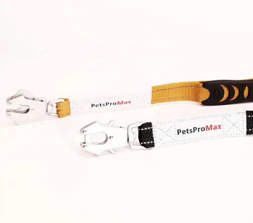 Miniatura 8 de PetsProMax - Correa táctica para perro, correa elástica resistente con clip de metal para cinturón de seguridad de automóvil y hebilla de rana