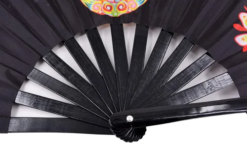 Miniatura 8 de Abanico grande plegable de mano para baile de línea, abanico de clic para botas en el suelo, para baile, fiesta, decoración, festival (Alien)