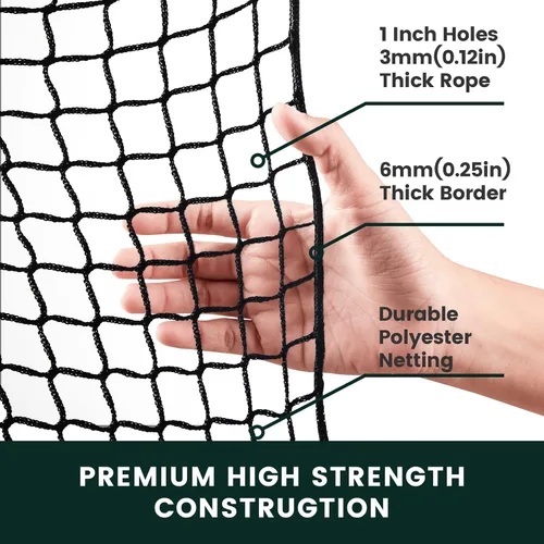Miniatura 3 de Golf Net for Hitting Practice, 10Ft to 50Ft Golf Ball Netting with 33Ft Hanging Nylon Rope,Also Use as Baseball, Hockey, Soccer, LAX
