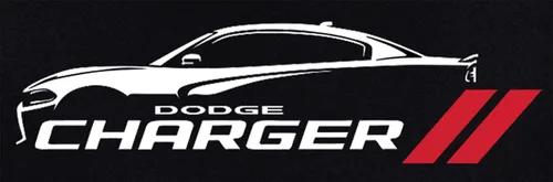 Miniatura 2 de JH DESIGN GROUP Camiseta de manga corta para hombre Dodge Charger Silhouette con cuello redondo