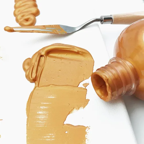 Miniatura 4 de Artecho Pintura Acrílica Oro - Botella Grande 500ml / 17oz, Pintura para Manualidades para Lienzo, Rocas, Madera, Tela, Cerámica, No Tóxica Dorado