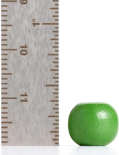 Miniatura 2 de 600 cuentas de madera de arce redondas multicolor a granel de 0.394 x 0.354 in cuentas de madera con agujero de 0.118 in