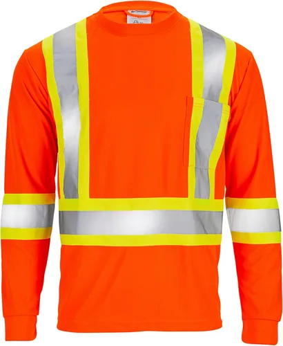Miniatura 2 de JORESTECH Camiseta de seguridad de manga larga de alta visibilidad con espalda en X reflectante, cumple con ANSI y CSA (S-TS-15)