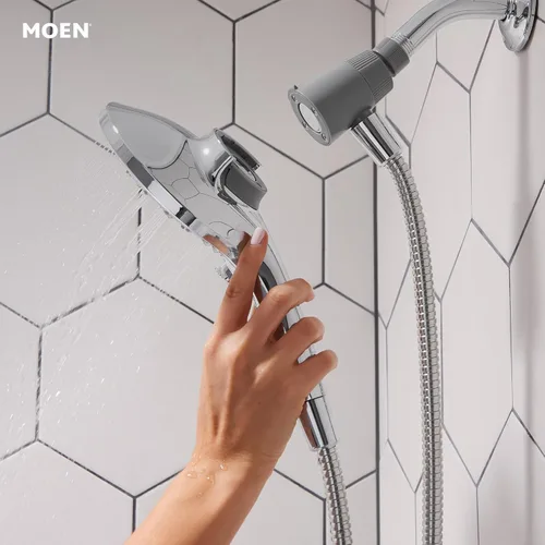 Miniatura 6 de Moen Engage 26112 - Cabezal de ducha de mano cromado Magnetix de seis funciones de 5.5 pulgadas de ancho con manguera y sistema de acoplamiento Cromo