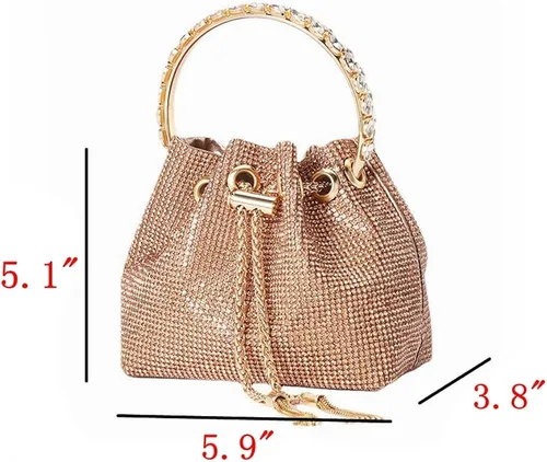 Miniatura 2 de DJBM Bolso de mano con diamantes completos para mujer, bolso de mano con diamantes de imitación, bolso de mano para mujer, fiesta, graduación